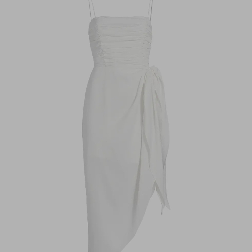 Wayf White Asymmetrical Dress